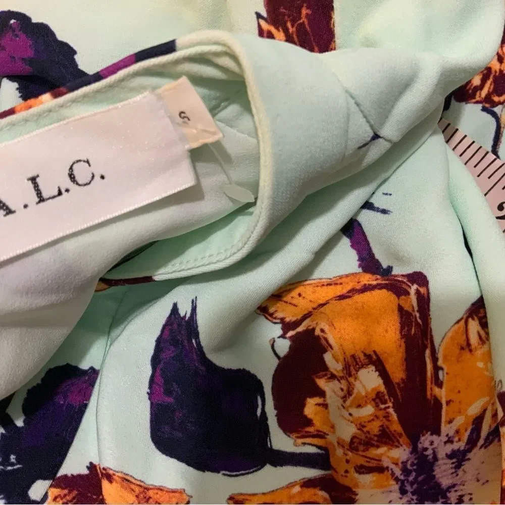 A.L.C. Jane Draped Floral Dress Floral Print Mini Dress Size: S